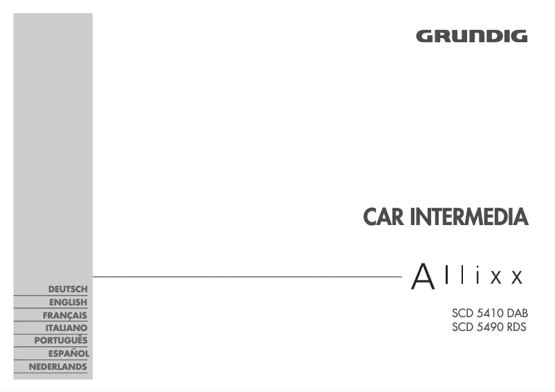 Image de la première page du manuel de l'appareil ALLIXX SCD 5410 DAB