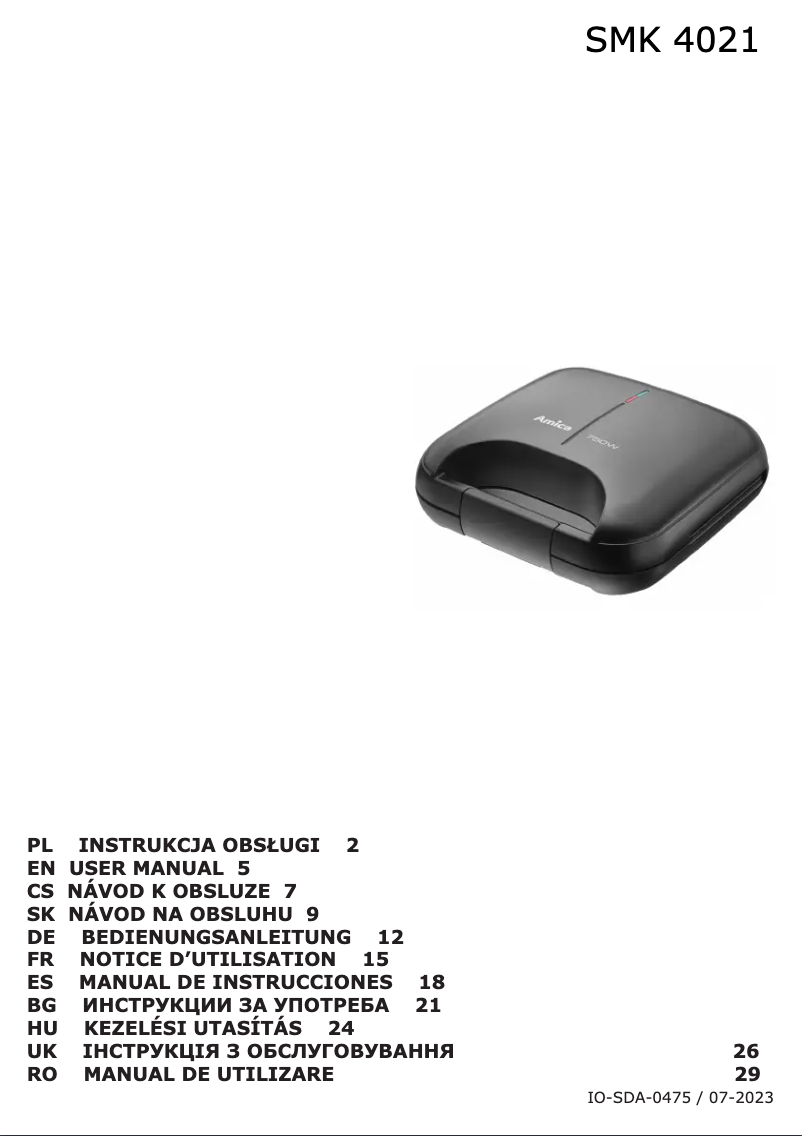 Página 1 del manual Manual de usuario Amica SMK4021