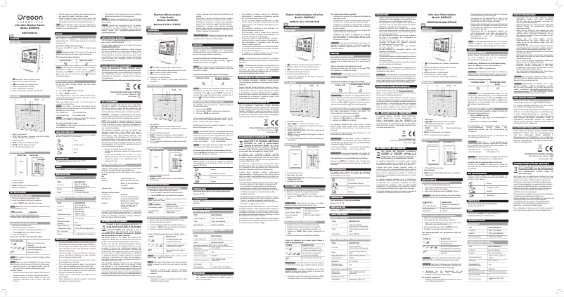 Page 1 de la notice Manuel utilisateur Oregon Scientific BAR800X