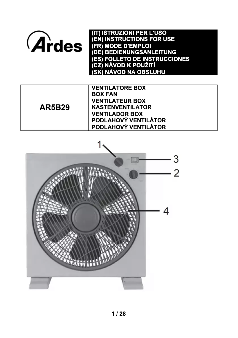 Page n°1 - Manuel utilisateur Ardes AR5B29