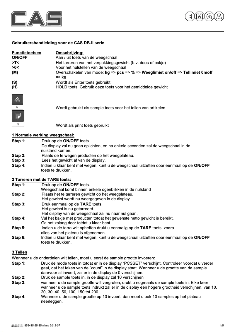 Page 1 de la notice Manuel utilisateur CAS 859415