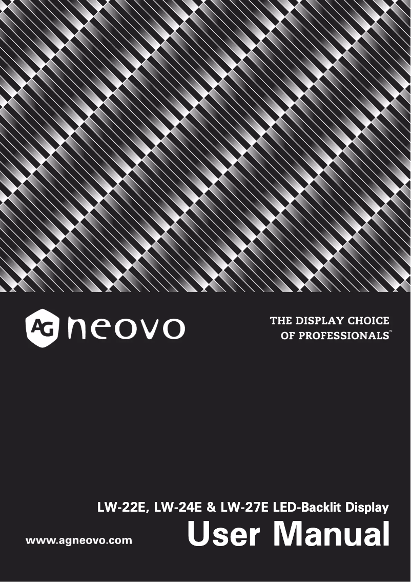 Page 1 de la notice Manuel utilisateur AG Neovo LW-22E