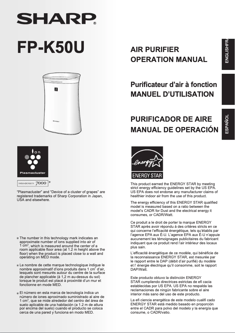 Image de la première page du manuel de l'appareil FP-K50U