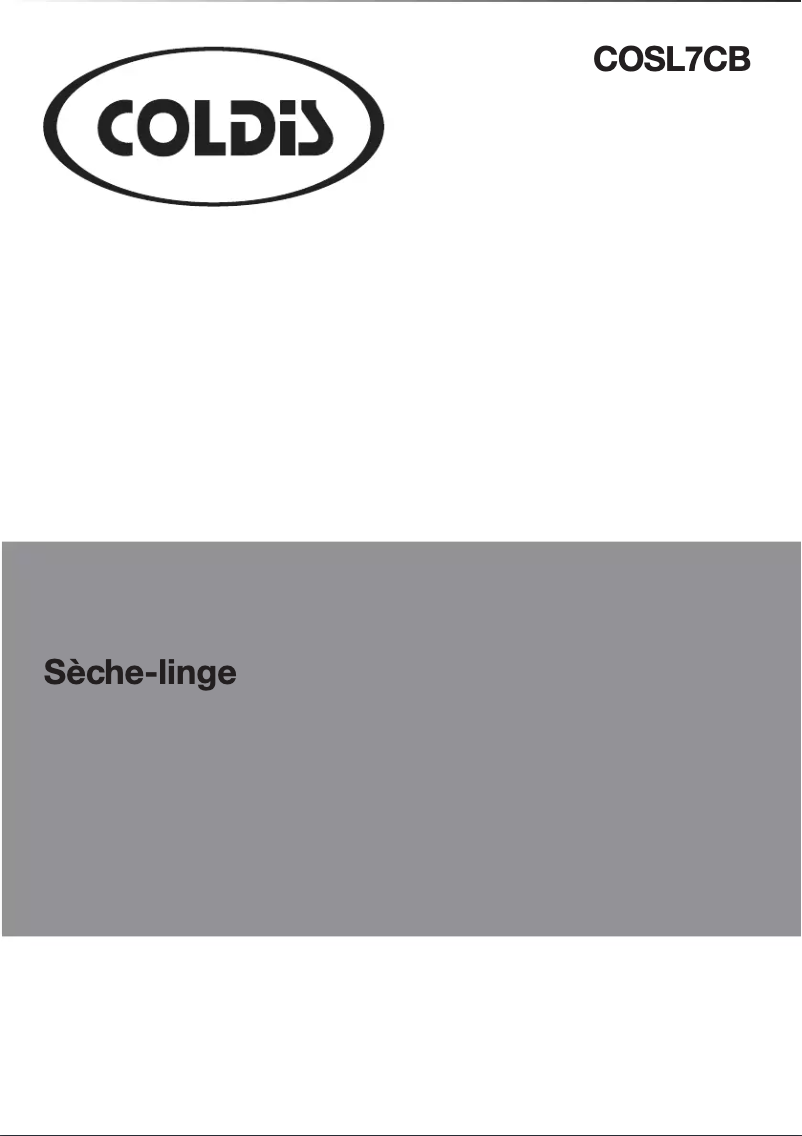 Page n°1 - Manuel utilisateur Coldis COSL7CB