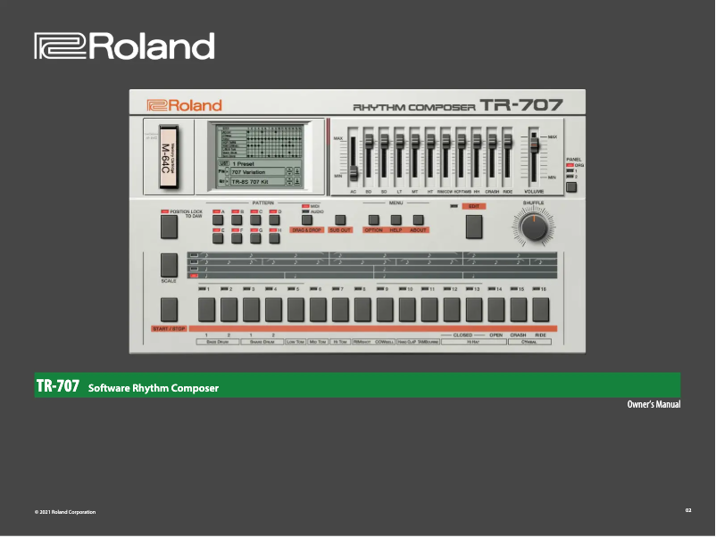 Page 1 of the manual User Manual Roland TR-707