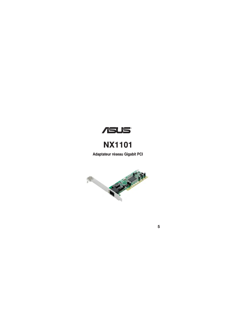 Page 1 de la notice Guide d'installation Asus NX1101