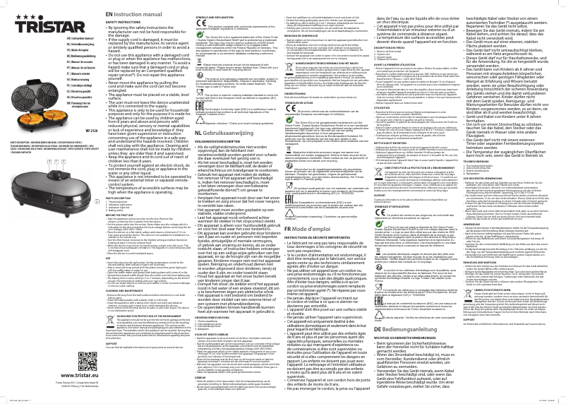 Page 1 de la notice Manuel utilisateur TriStar WF-2120