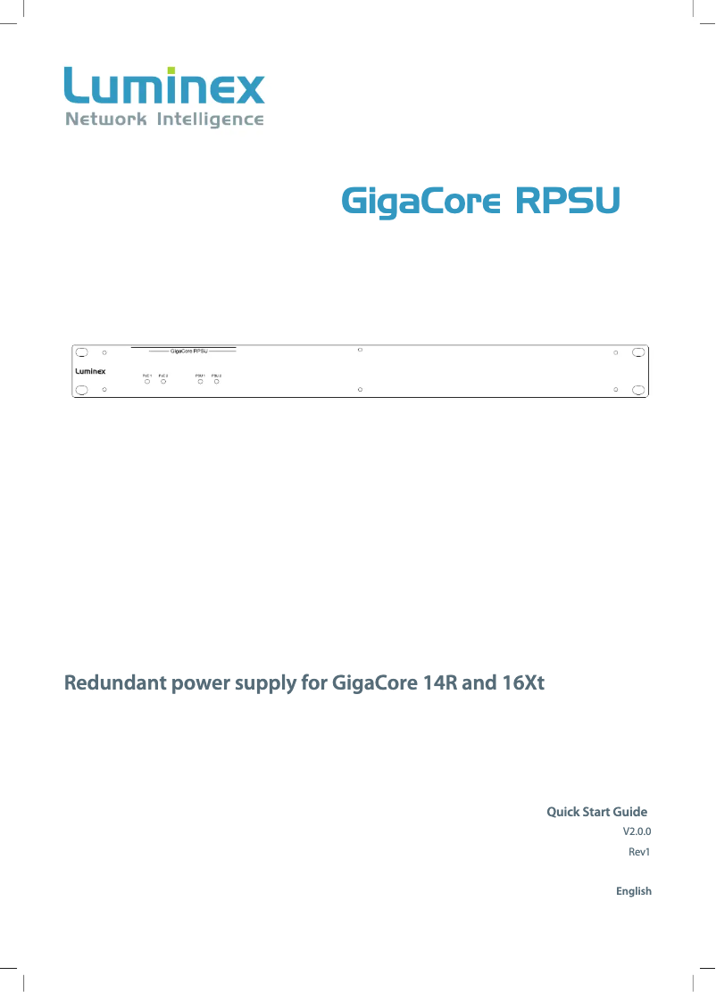 Image de la première page du manuel de l'appareil GigaCore RPSU