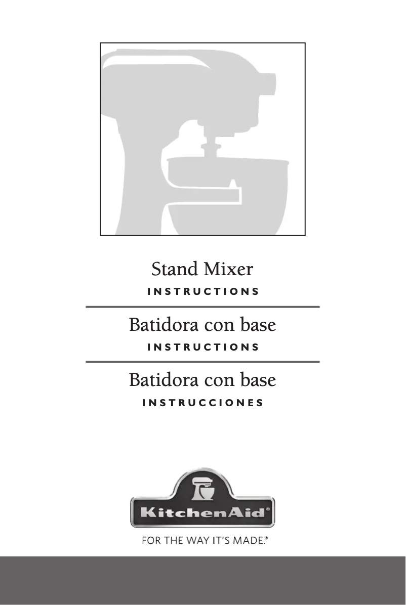 Page 1 de la notice Manuel d'utilisation et d'entretien KitchenAid KSM6521XFP