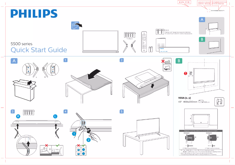 Page n°1 - Guide de démarrage rapide Philips 43PFA5584