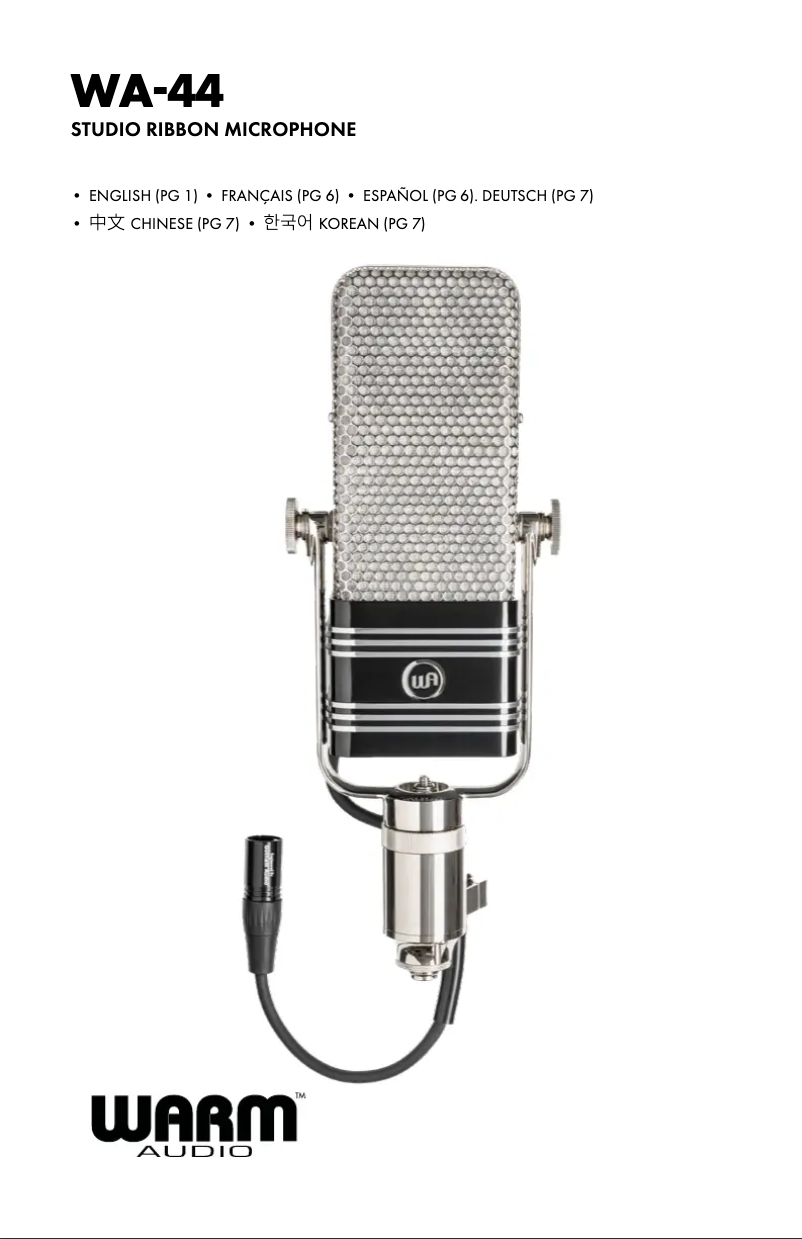 Page n°1 - Manuel utilisateur Warm Audio WA-44