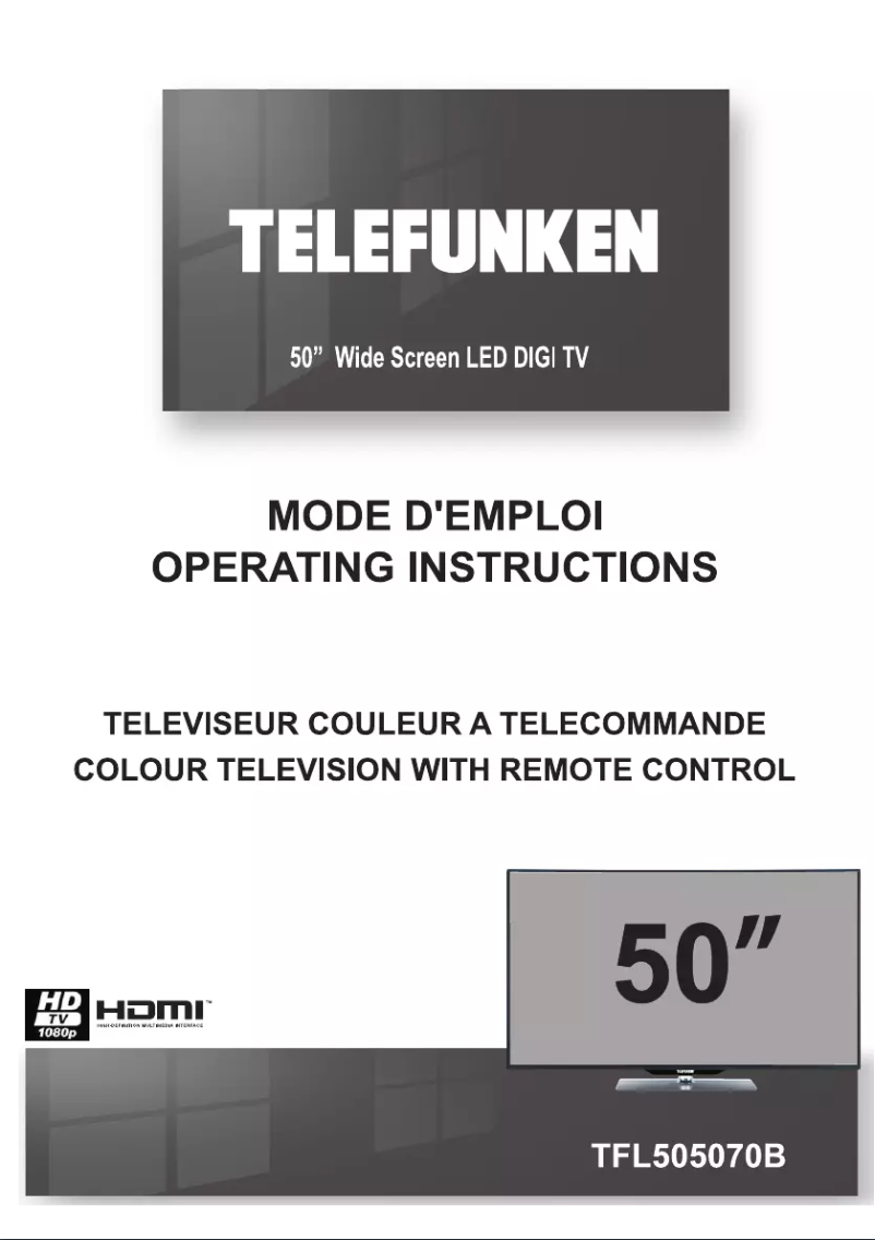 Page n°1 - Manuel utilisateur Telefunken TFL505070B