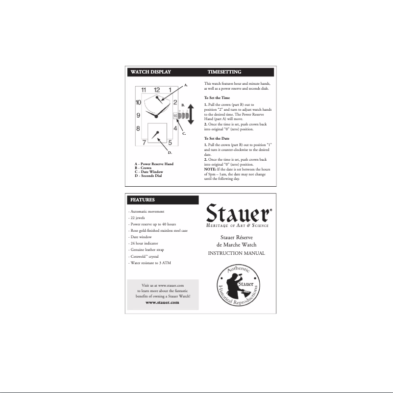 Page n°1 - Manuel utilisateur Stauer 31255