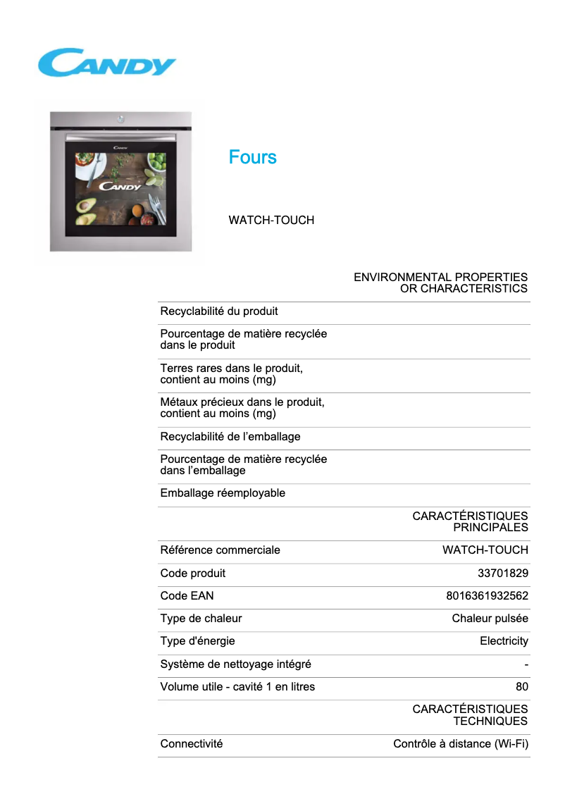 Image de la première page du manuel de l'appareil WATCH-TOUCH