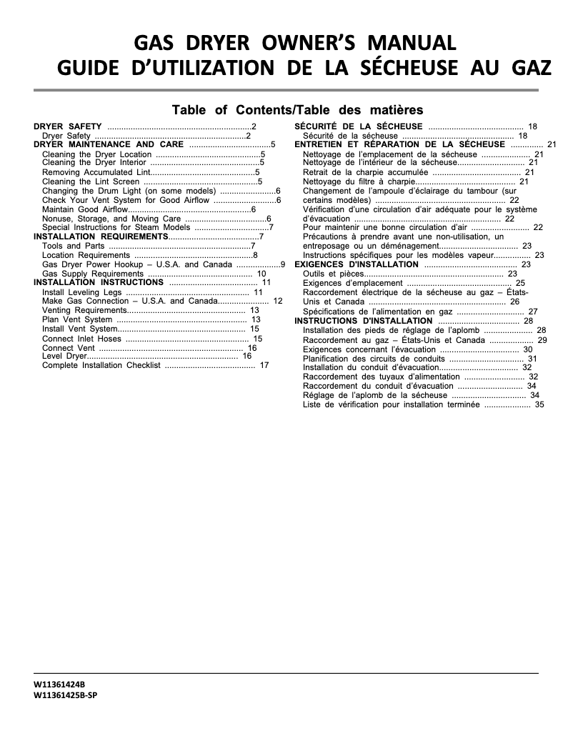 Page 1 de la notice Manuel utilisateur Maytag MGD5430PBK