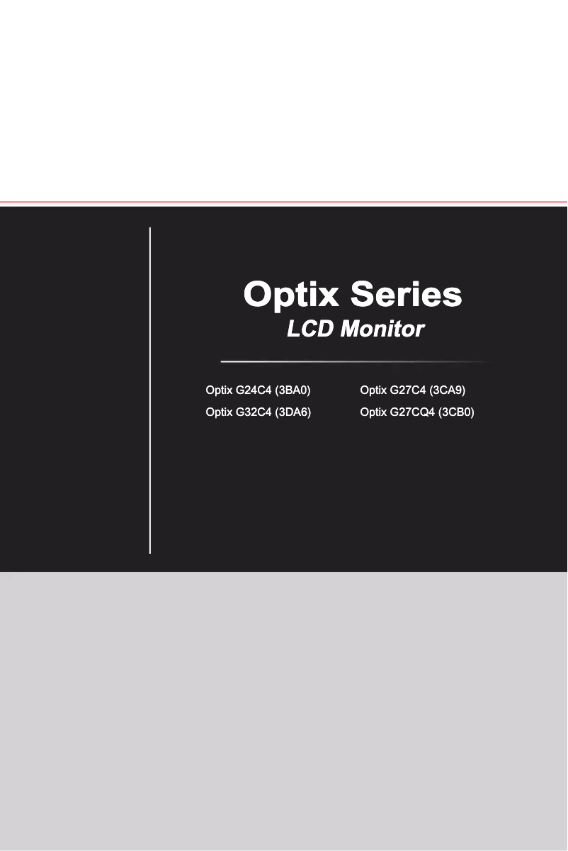 Page n°1 - Manuel utilisateur MSI Optix G272C4