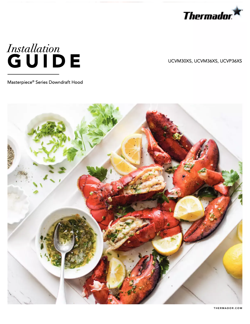 Page n°1 - Guide d'installation Thermador UCVM30XS