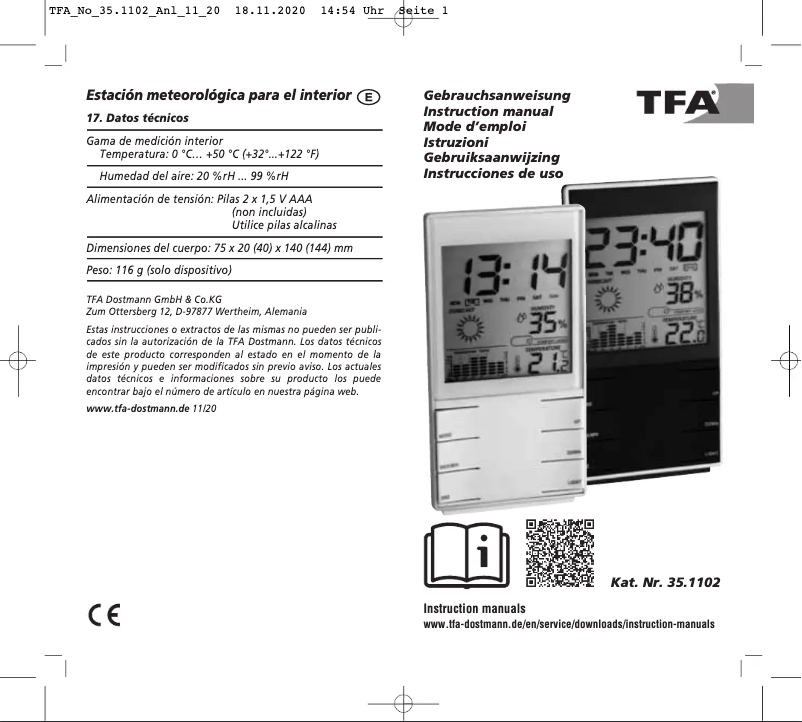Image de la première page du manuel de l'appareil Komfort 35.1102.01