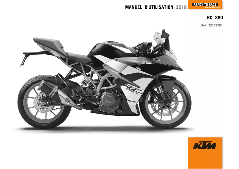Page n°1 - Manuel utilisateur KTM RC 390 (2018)