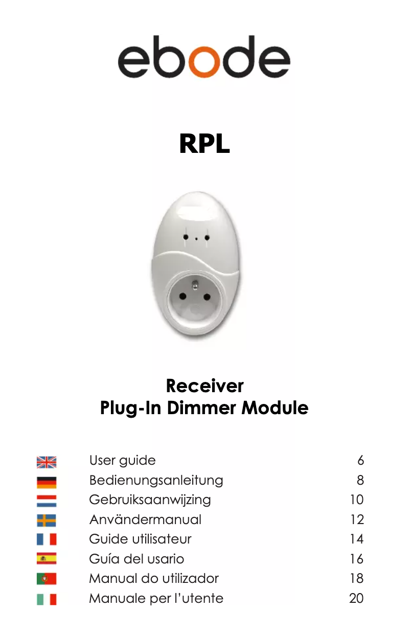 Página 1 del manual Manual de usuario ebode RPL