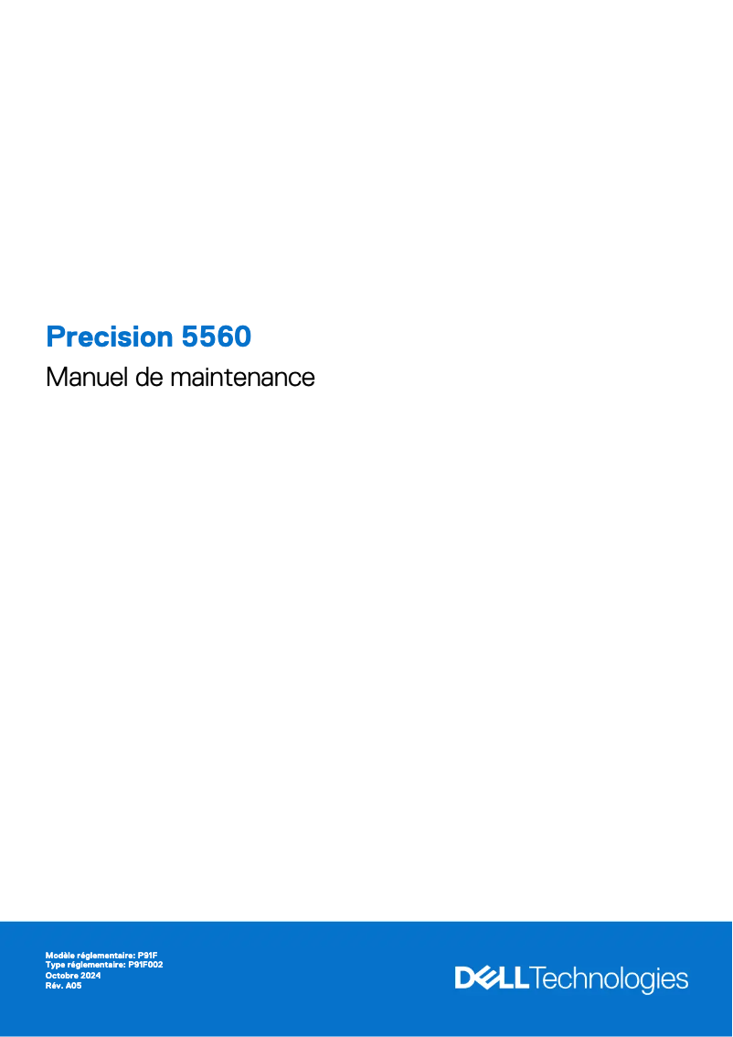 Page 1 de la notice Manuel utilisateur Dell Precision 5560