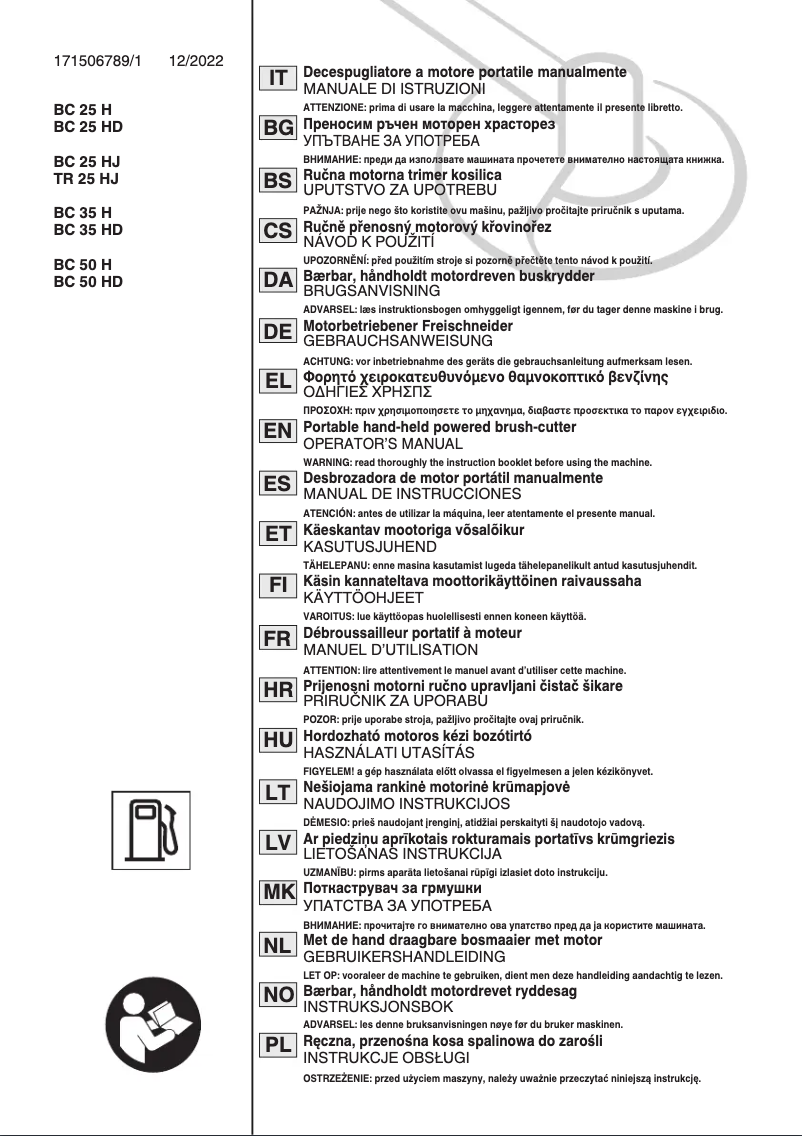 Page 1 de la notice Manuel utilisateur Stiga BC 450 H