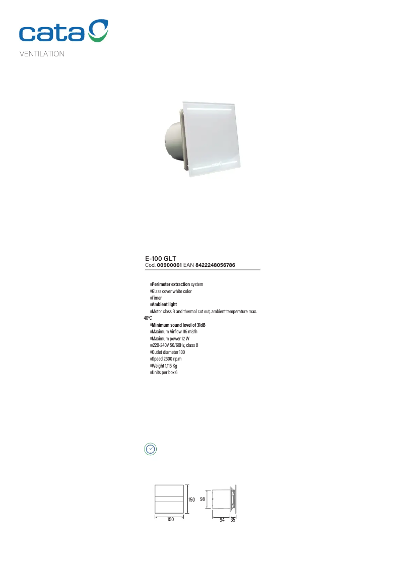 Image de la première page du manuel de l'appareil E-100 GLT