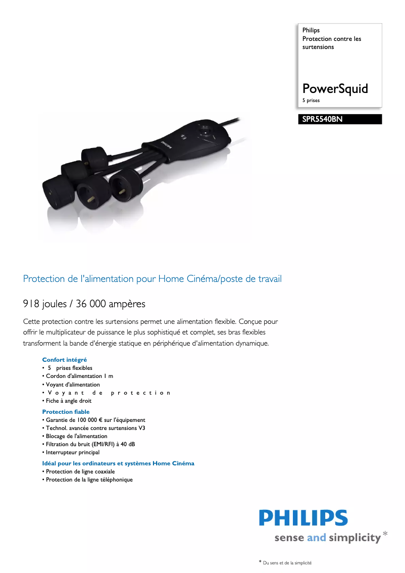 Imagen de la primera página del manual del dispositivo SPR5540BN