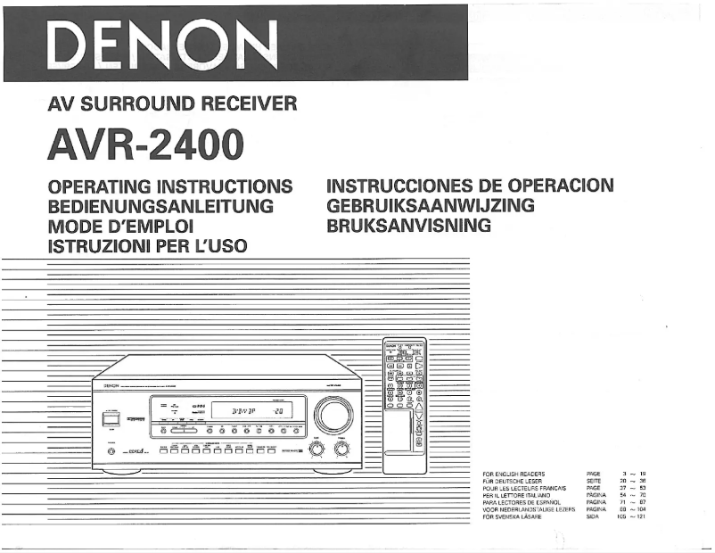Page 1 de la notice Manuel utilisateur Denon AVR-2400