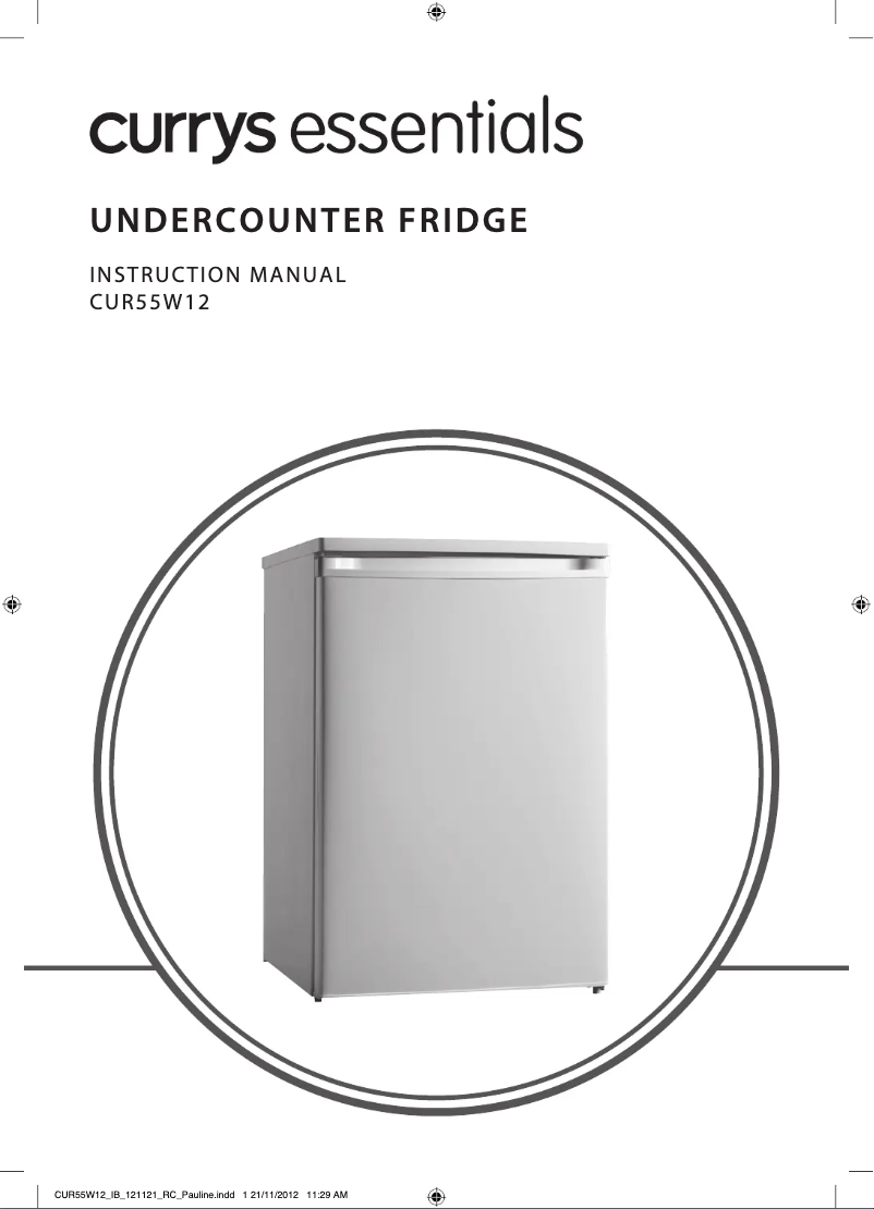 Page 1 de la notice Manuel utilisateur Currys Essentials CUR55W12