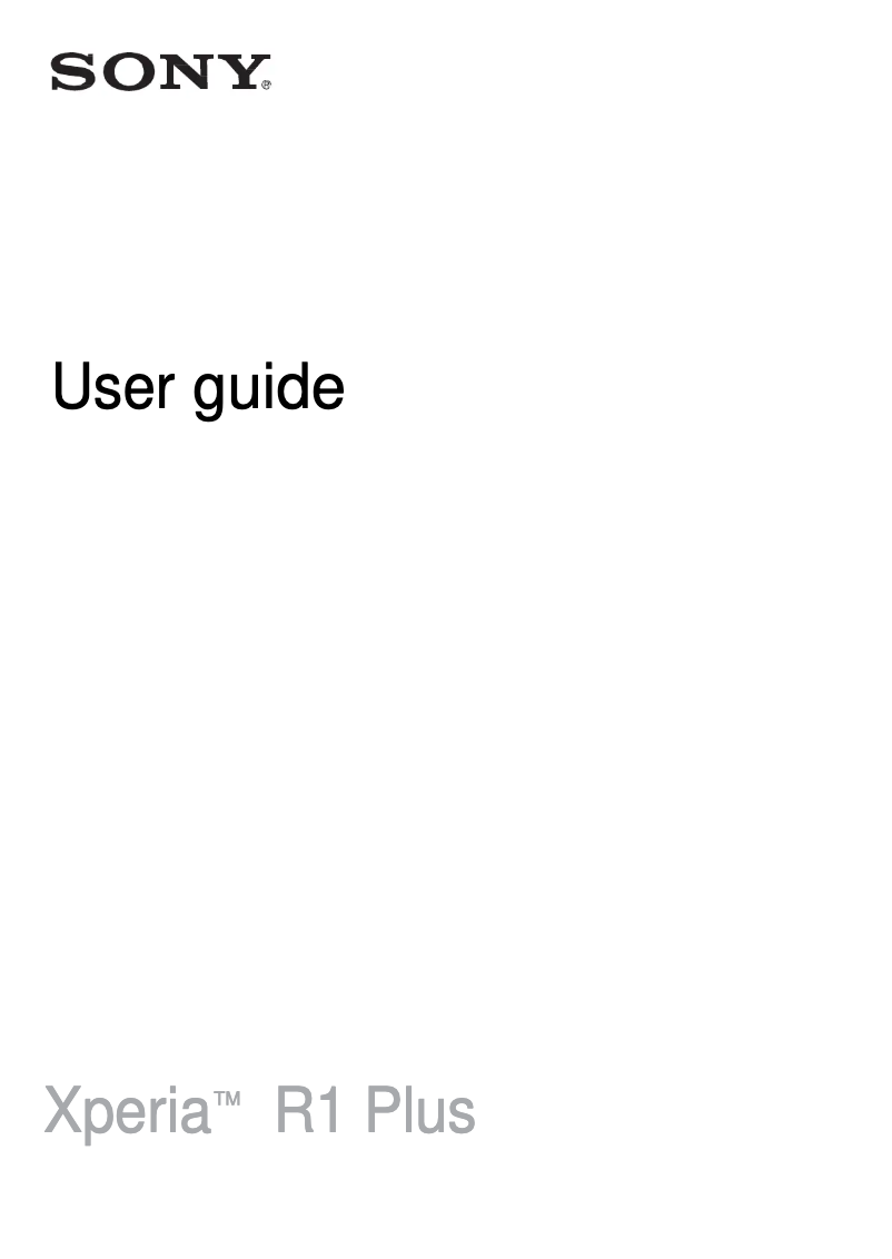 Page n°1 - Manuel utilisateur Sony Xperia R1 Plus