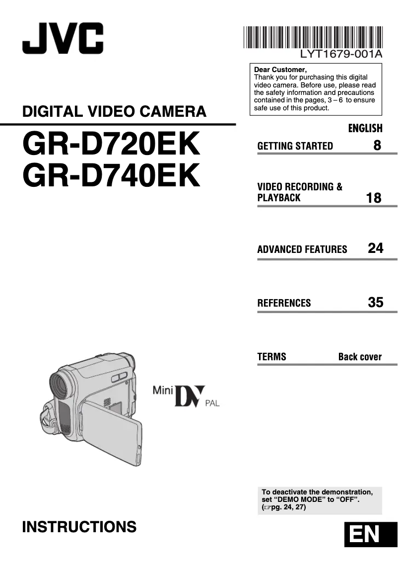Page n°1 - Manuel utilisateur JVC GR-D720