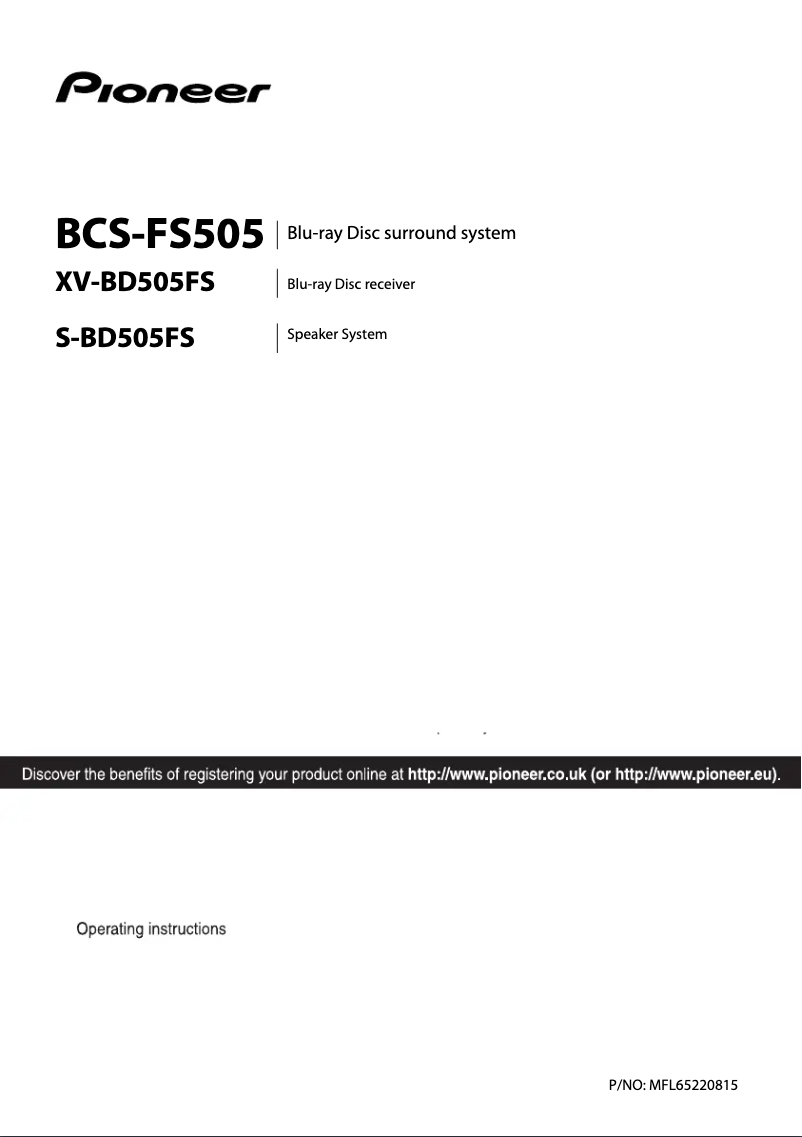 Image de la première page du manuel de l'appareil XV-BD505FS