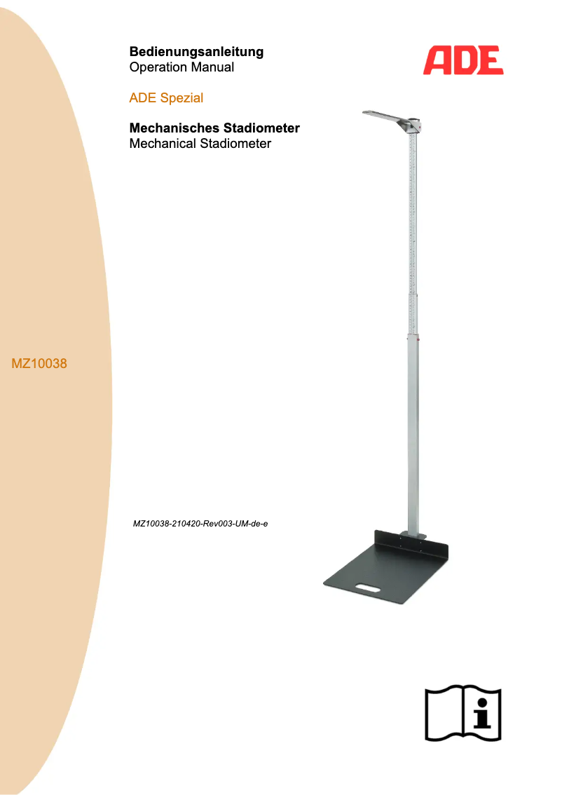 Page n°1 - Manuel utilisateur ADE MZ10038