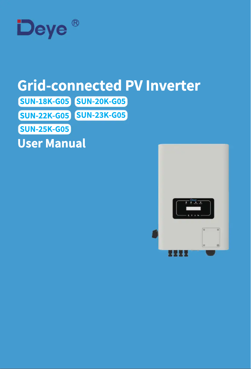 Page 1 de la notice Manuel utilisateur Deye SUN-25K-G05