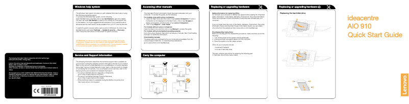 Image de la première page du manuel de l'appareil IdeaCentre AIO 910