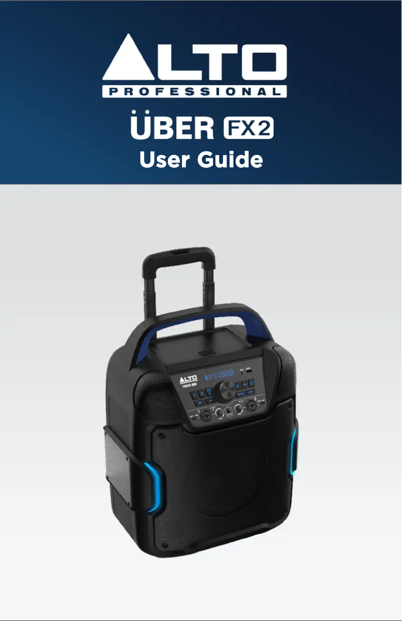 Page 1 de la notice Manuel utilisateur Alto Uber FX2