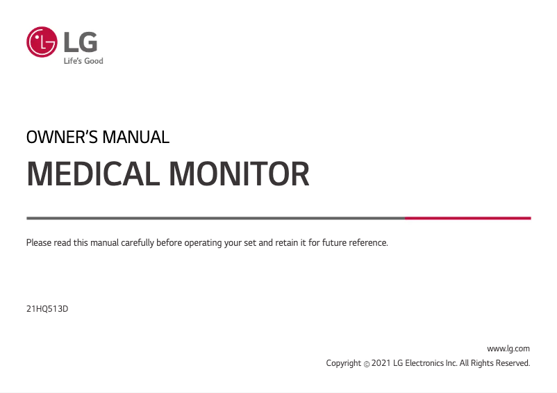Page 1 de la notice Manuel utilisateur LG 21HQ513D