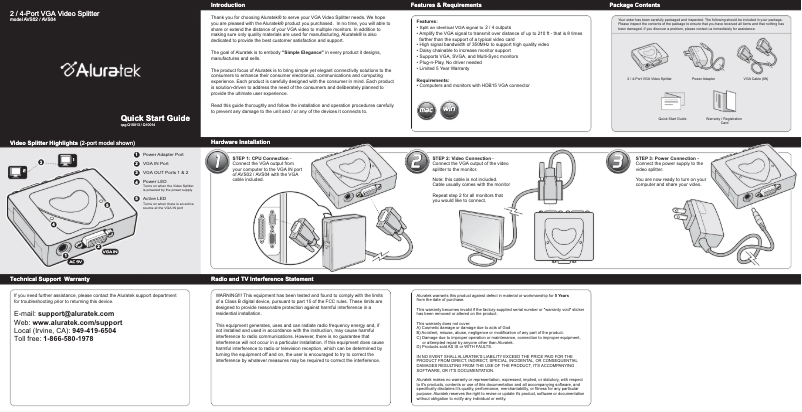 Image de la première page du manuel de l'appareil AVS02