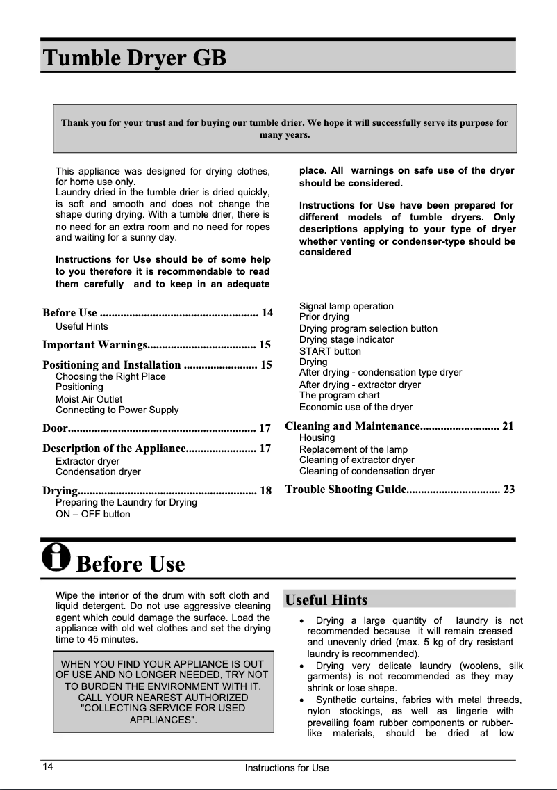 Page 1 de la notice Manuel utilisateur Gorenje WT931