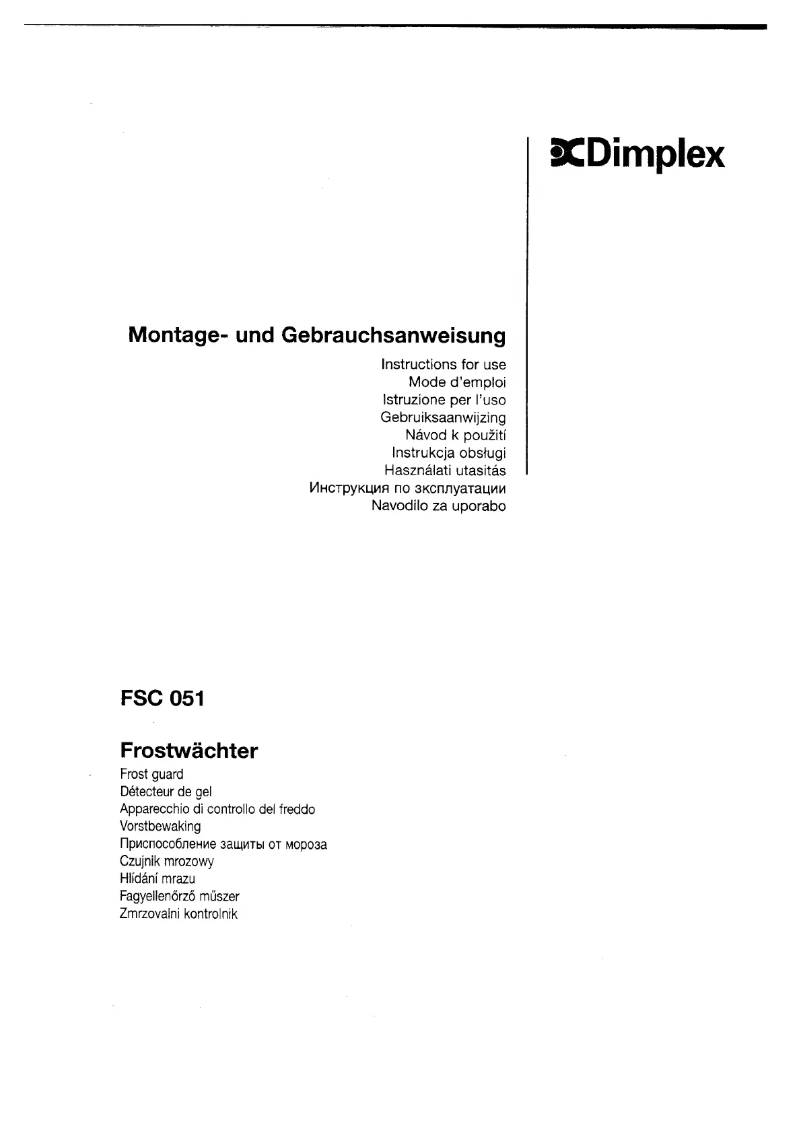 Image de la première page du manuel de l'appareil FSC 051