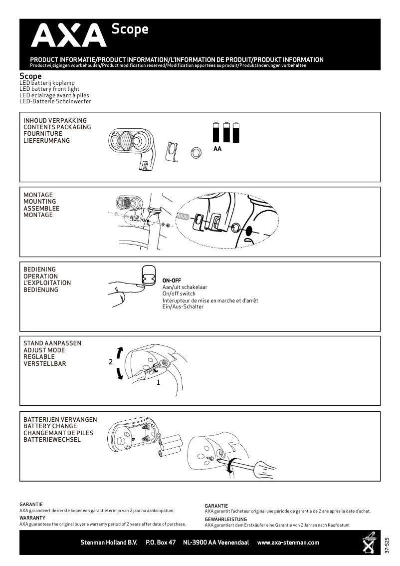 Page 1 de la notice Manuel utilisateur AXA Scope