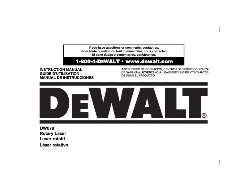 Page 1 de la notice Manuel utilisateur DeWalt DCF885