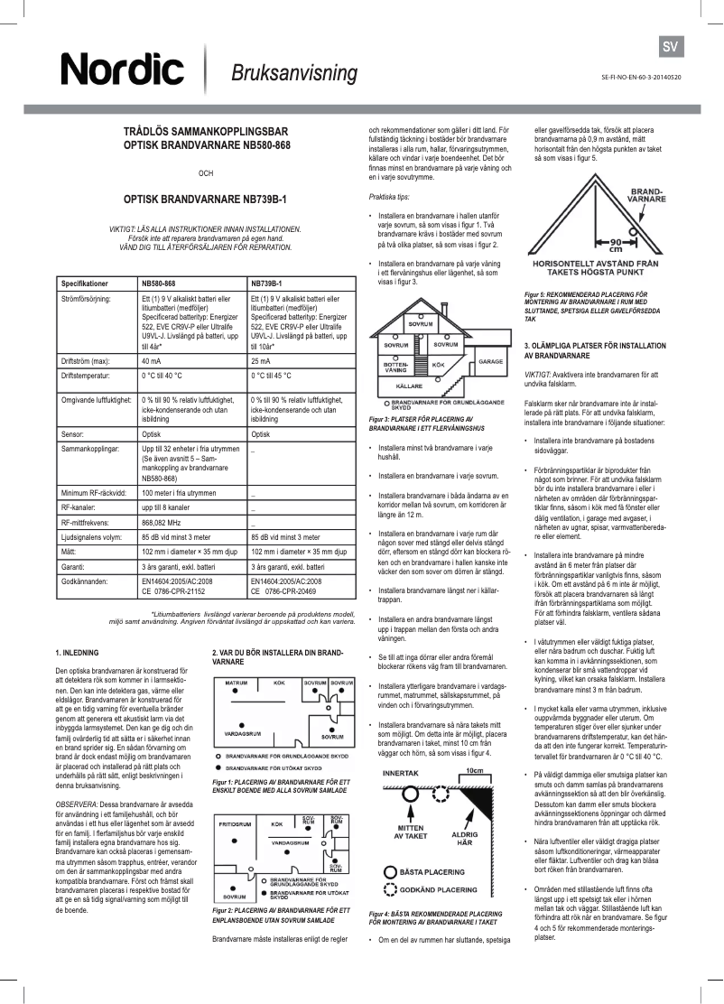 Page 1 de la notice Manuel utilisateur Nordic NB739B-1