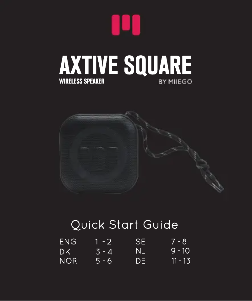 Page n°1 - Manuel utilisateur Miiego AXTIVE SQUARE