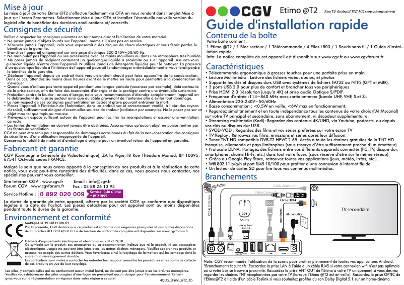 Page n°1 - Manuel utilisateur CGV Etimo @T2