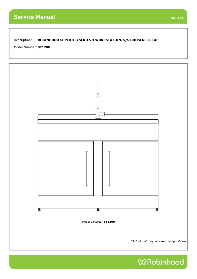 Page n°1 - Manuel utilisateur Robinhood ST1200