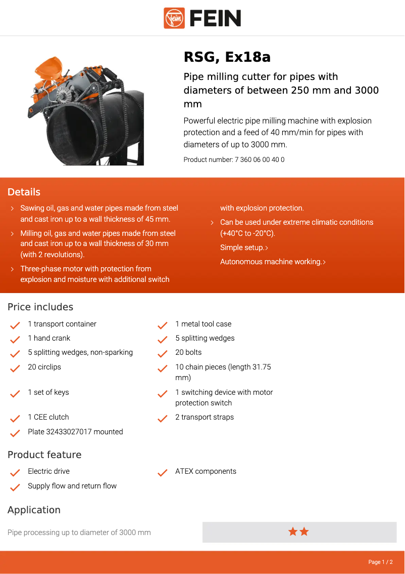 Image de la première page du manuel de l'appareil RSG, Ex18a