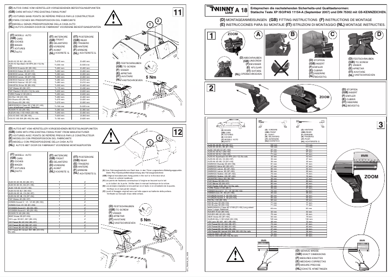Page n°1 - Manuel utilisateur Twinny Load A 18