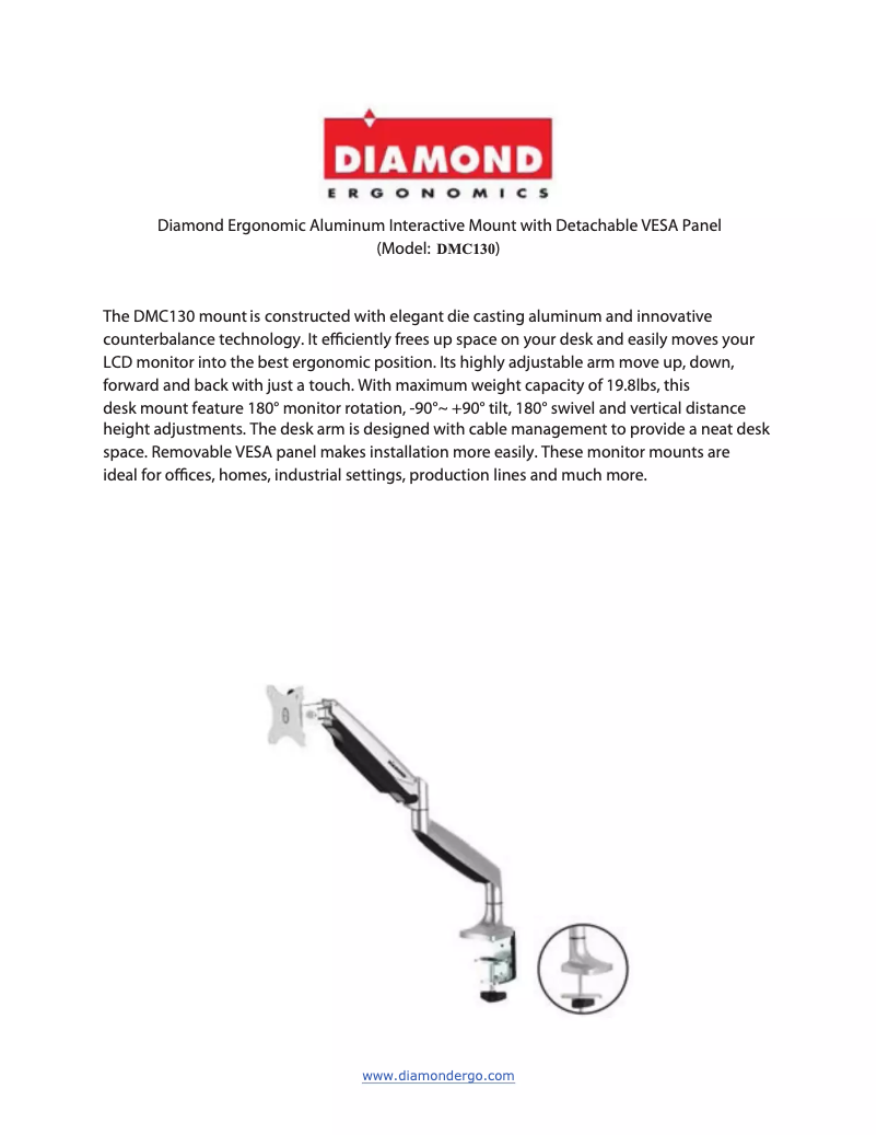 Page n°1 - Manuel utilisateur Diamond DMC130